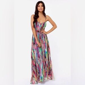 Viral Women’s Jack by BB Dakota Rayna Print Dress Colorful Multicolor Maxi Sz 6